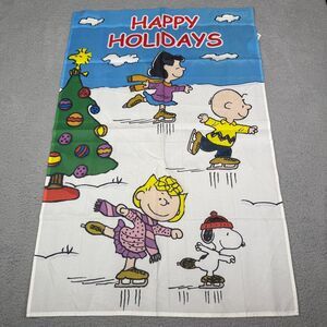 Peanuts‎ Happy Holidays Garden Flag 25x38 Snoopy Ice Skating Christmas Jetmax